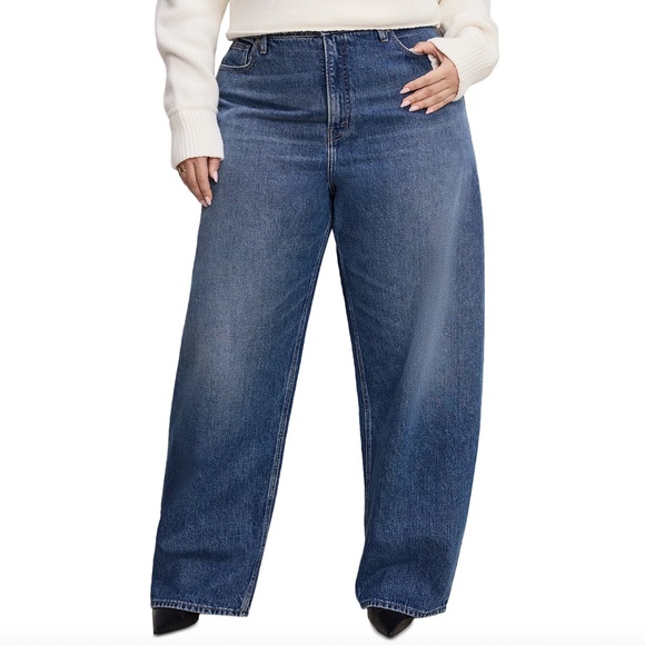 Good American Good Barrel Relaxed Jeans INDIGO740 - Picture 1 of 9
